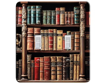 Embossi Printed Maxi Metal Ancient Books Switch Plate - Light Switch / Outlet Cover, V0010