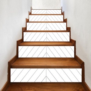 White Beadboard Shiplap Stair Riser Stickers , Window Sill 7 inch X 36 inch strips #0100 - Choose the number of strips needed from the menu.