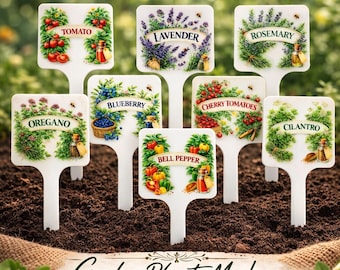 Premium Acrylic Herb Garden Markers | Waterproof Plant Stakes | Custom Basil Mint Rosemary Vegetable Labels for Pots & Raised Beds