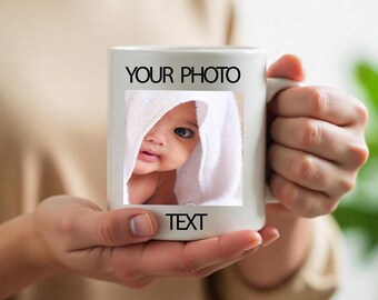 Custom Coffee Mug with Photo, Personalized Picture Coffee Cup, Anniversary Mug Gift for Him / Her, Customizable Logo-Text Mug to Men-Women