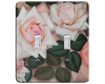 Embossi Printed Maxi Metal - Pink Rose - Plate - Light Switch / Outlet Cover, 1019