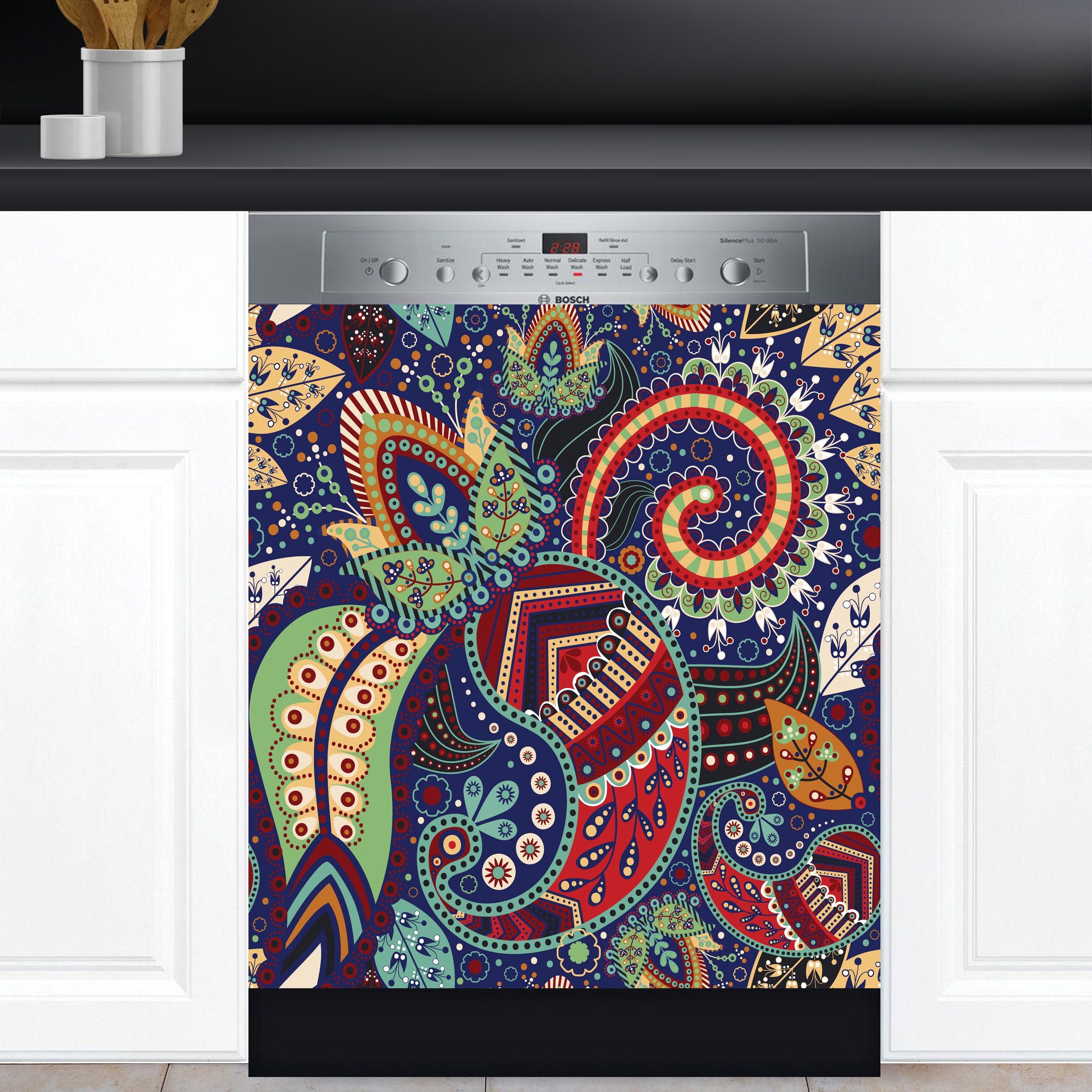 Dishwasher Cover Choose Or Vinyl Decal Sticker Floral Etsy