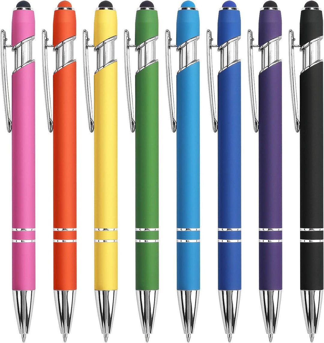8 Pieces Ballpoint Pen With Stylus Tip, 2 in 1 Stylus Stylish Pen ...