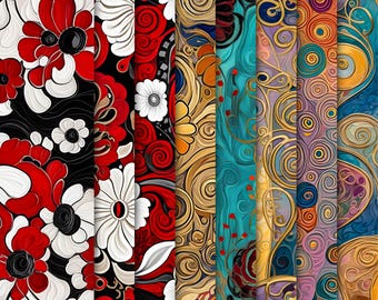 Embossi printboard - klimt inspired set 4  1- 12"x20" 1/8" mdf for glowforge / laser cutting crafts