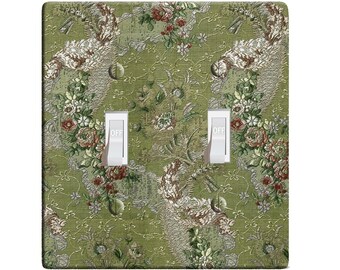 Embossi printed maxi metal shabby chic floral meander switch plate cover - light switch / outlet cover custom plate choose from menu, l0003