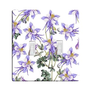 Embossi Printed Maxi Metal - Columbine Botanical - Light Switch / Outlet Cover,  L0371