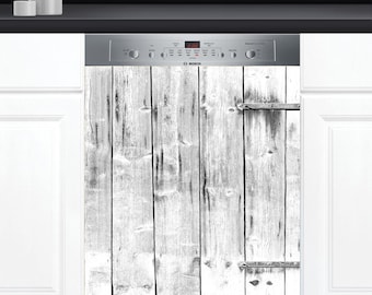 Dishwasher Cover Choose Magnet Or Vinyl Decal Sticker, Farmhouse Gray Wood Design D0037. - choose your type from the menu.