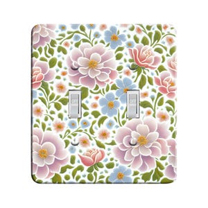Embossi Printed Maxi Metal Flower Cheer Switch Plate - Light Switch / Outlet Cover, 7023