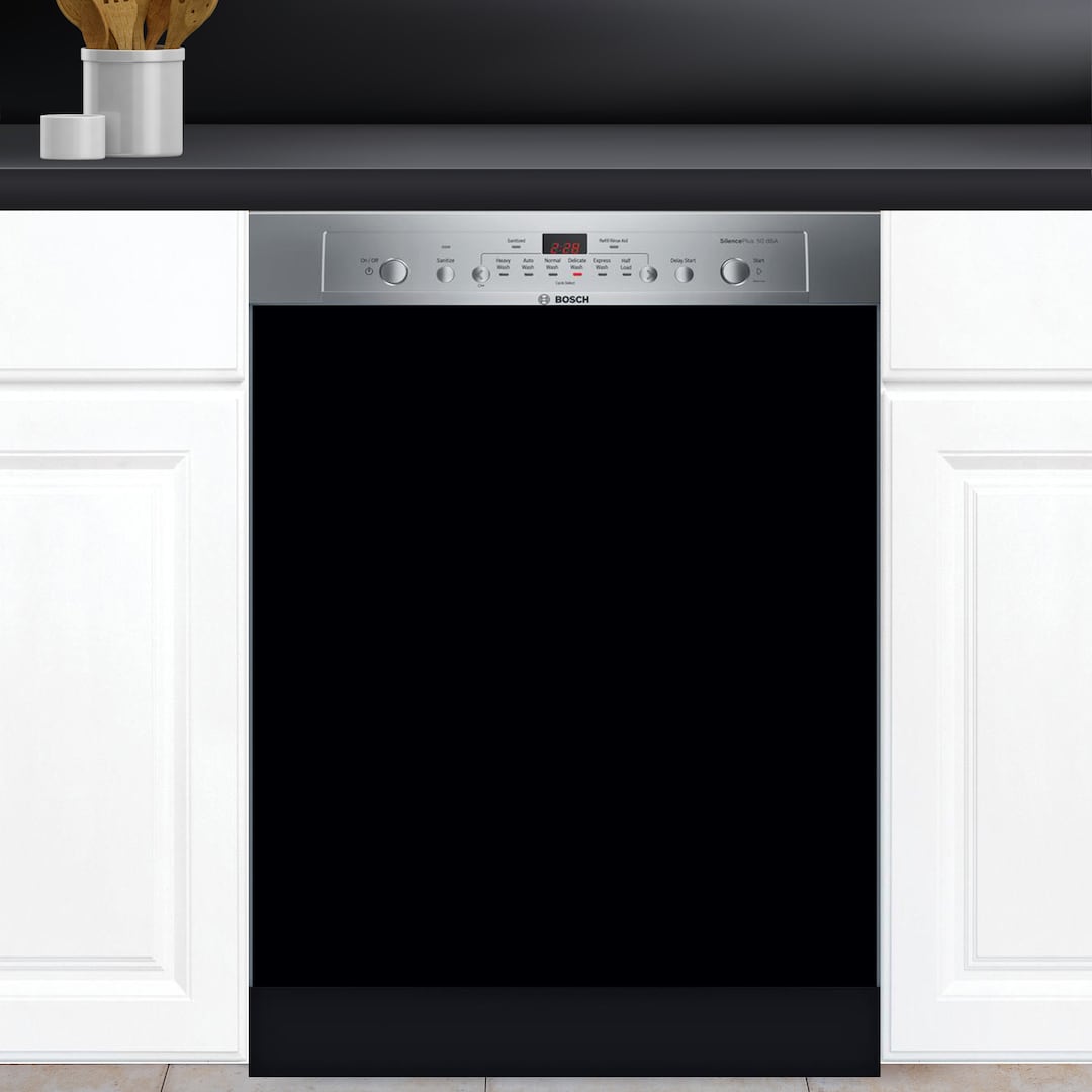 Dishwasher Cover Vinyl Sticker, Solid Black D0135 Choose Your Size From