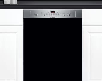 Dishwasher Cover Vinyl Sticker, Solid  Black  D0135- choose your size from the menu.