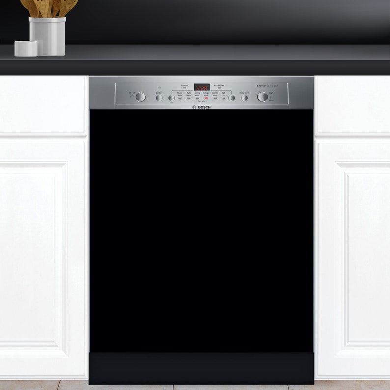 Dishwasher Cover Vinyl Sticker Solid Black D0135 Choose Your Etsy