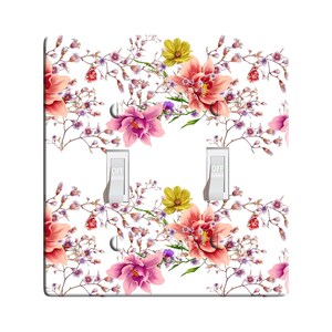 Embossi Printed Maxi Metal Floral Garland Switch Plate - Light Switch / Outlet Cover, L0276