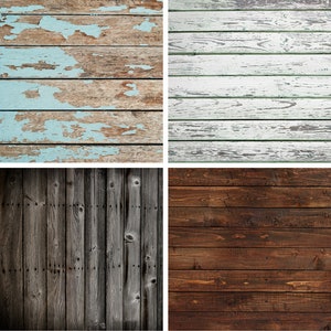 FOUR 12 x 12 Mix and Match Wood Floordrops SAMPLE PACK Vinyl Photography Backdrops for Product Photos