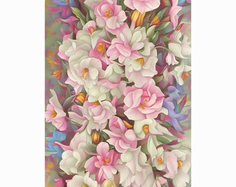 Embossi Printboard -  7011 Fantasy Bouquet - 12"X20" 1/8" Mdf For Glowforge / Laser Cutting Crafts