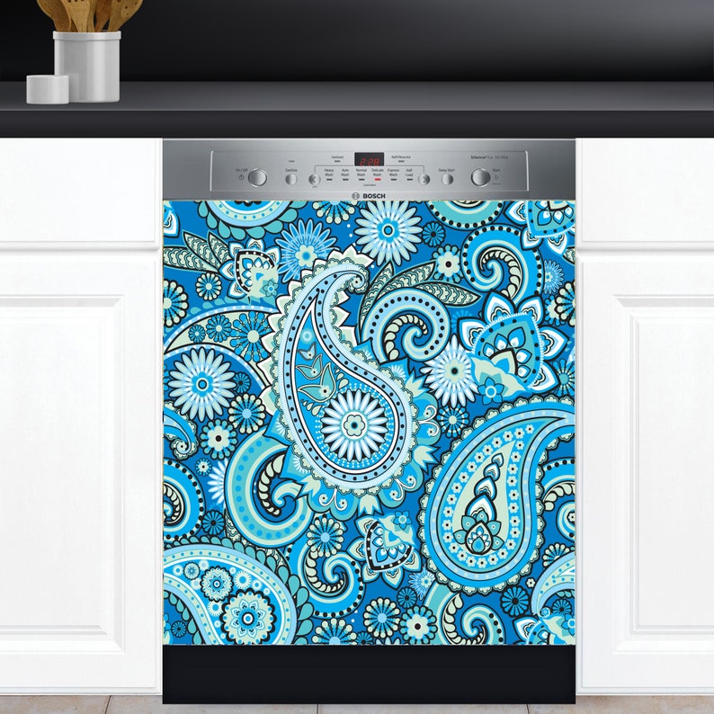 Dishwasher Cover Vinyl Sticker Floral Ethnic Paisley Flower Etsy