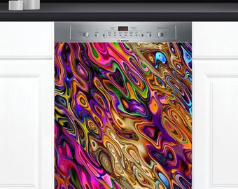 Dishwasher Cover Choose Magnet Or Vinyl Decal Sticker, Abstract Colors  Art Design D0208- choose your type from the menu.