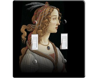 Embossi Printed Maxi  Sandro Botticelli - Renaissance Lady  Switch Plate - Light Switch / Outlet Cover,  L0413