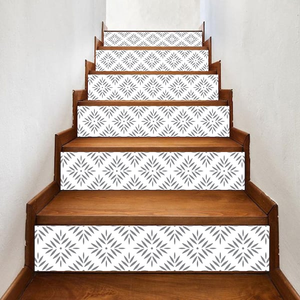 Willow Leaf pattern stair riser, window sill, tile stickers 7 inch X 36 inch strips #0135G Choose the number of strips needed from the menu.