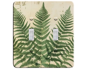 Embossi Printed Maxi Metal Northwood Fern  Switch Plate Cove Light Switch/Outlet Cover Custom Plate Choose Style From Menu V0018