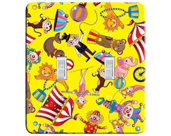 Embossi printed maxi metal kid's circus switch plate cover - light switch / outlet cover custom plate choose style from menu, l0023