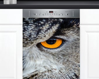 Dishwasher Cover Choose Magnet Or Vinyl Decal Sticker, Owl Eye Design D3021- choose your type from the menu.