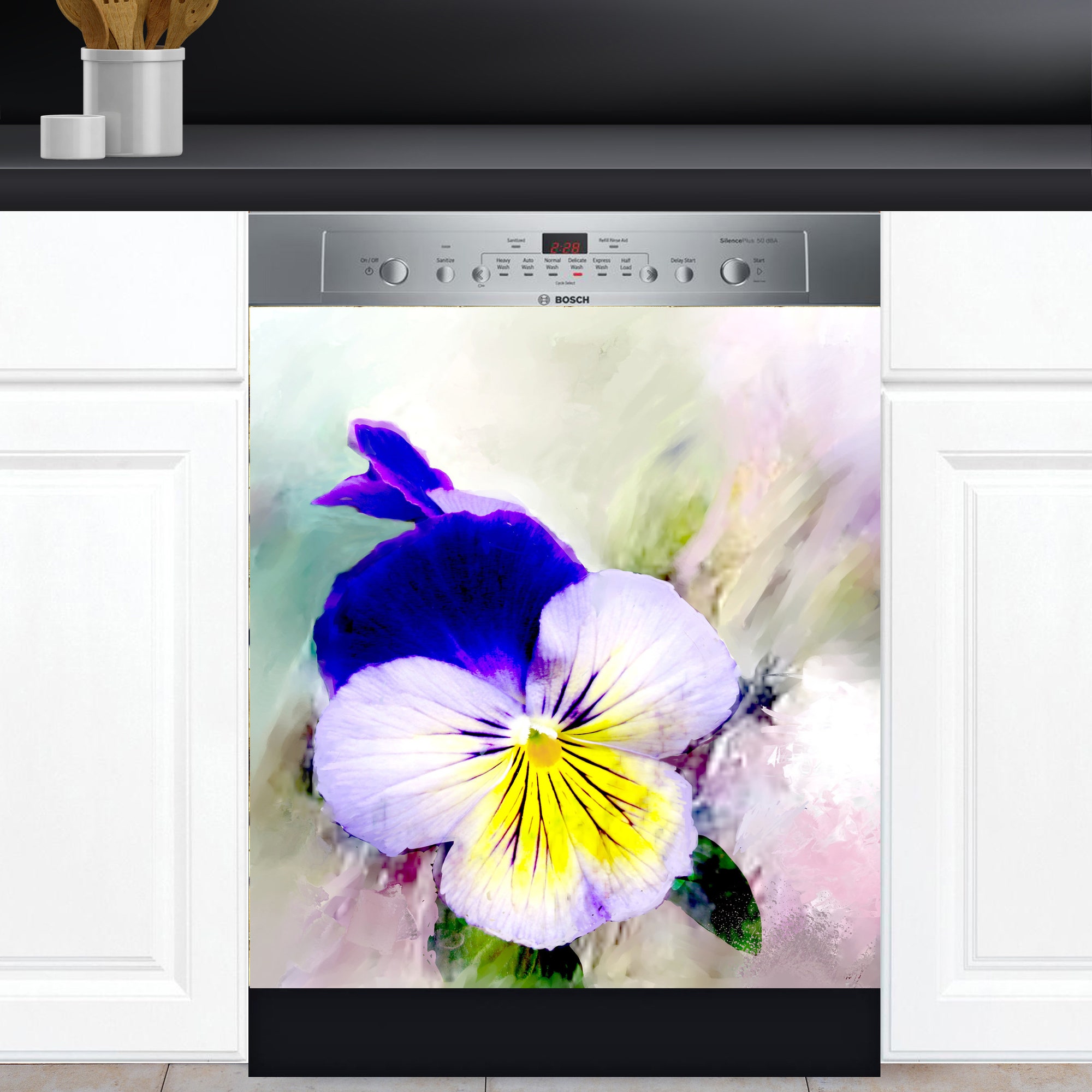 Pansy Art Dishwasher Cover