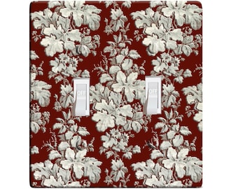 Embossi printed maxi metal france 1835 icy foilage switch plate - light switch / outlet cover custom plate choose style, A0003