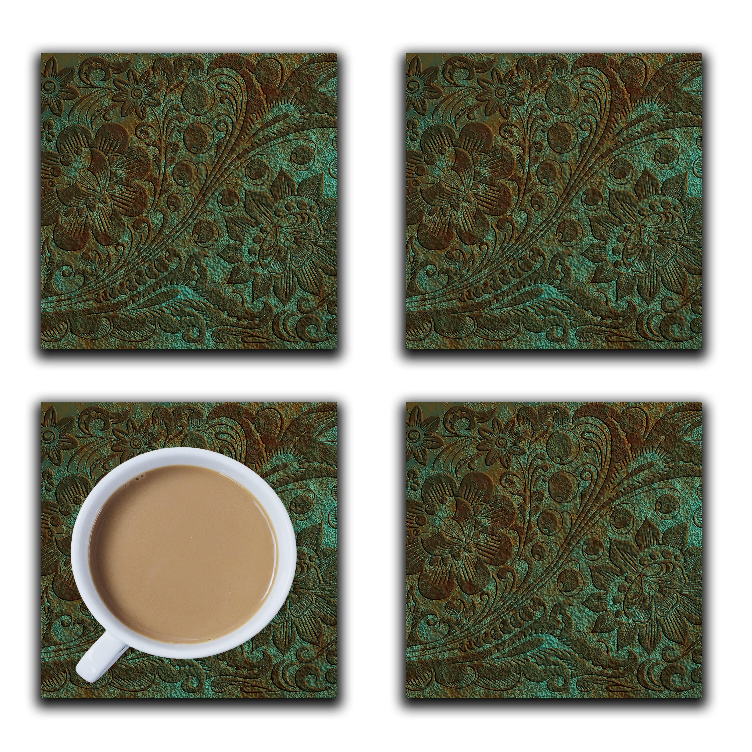 Patina Bronze Roman Acanthus Coasters, Set of 4 - Etsy
