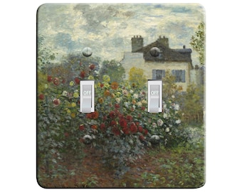 Embossi Printed Maxi Metal Plate - Monet Artist's Garden - Light Switch / Outlet Cover,  746