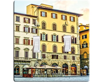 Embossi printed maxi metal piazza della signoria, florence, italy switch plate cover - light switch / outlet cover custom plate , d0108