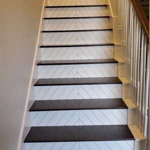 White Beadboard Shiplap Stair Riser Stickers , Window Sill 7 inch X 36 inch strips 0100 Choose the number of strips needed from the menu. image 2