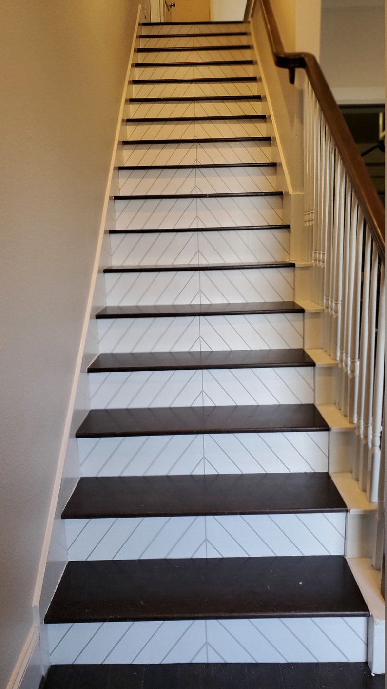 White Beadboard Shiplap Stair Riser Stickers , Window Sill 7 inch X 36 inch strips 0100 Choose the number of strips needed from the menu. image 2