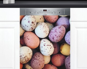 Dishwasher Cover Choose Magnet Or Vinyl Decal Sticker, Spotted Easter Eggs  Design D0190- choose your type from the menu.