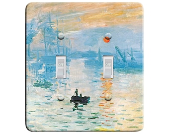 Embossi Printed Maxi Metal - Monet Sunset- Plate - Light Switch / Outlet Cover,  976