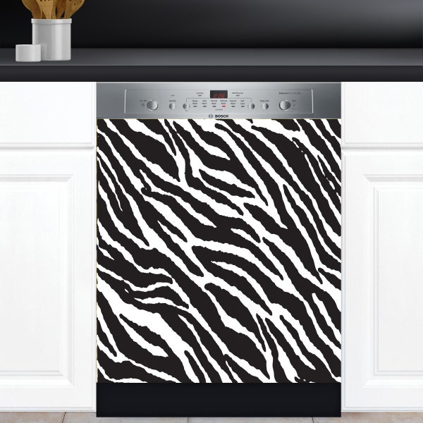Dishwasher Cover Choose Magnet Or Vinyl Decal Sticker, Zebra Animal Pattern Design D0295- choose your type from the menu.