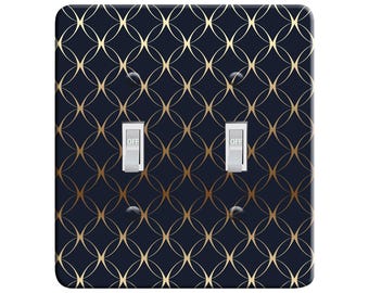 Embossi Printed Maxi Metal  Art Deco Circle Geometric Switch Plate - Light Switch / Outlet Cover, 1165