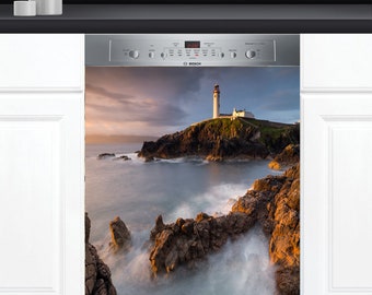 Dishwasher Cover Choose Magnet Or Vinyl Decal Sticker, Magnificent Lighthouse Art Design D0299- choose your type from the menu.