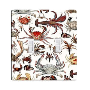 Embossi printed maxi metal zoology crab and lobster switch plate cover - light switch / outlet cover, choose pattern l0118
