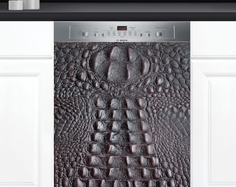Dishwasher Cover Choose Magnet Or Vinyl Decal Sticker, Crocodile Leather Design D0062- choose your type from the menu.