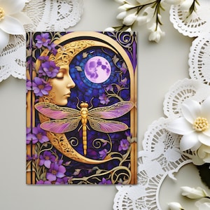 Gold Wichy Moon Journal Purple Blue Journal Hardcover Notebook Dream Journal Book Of Shadows Manifestation BooK