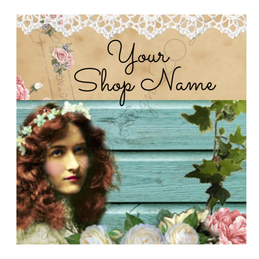 Etsy Banner Logo Design Rustic Icon Personalized Custom Etsy