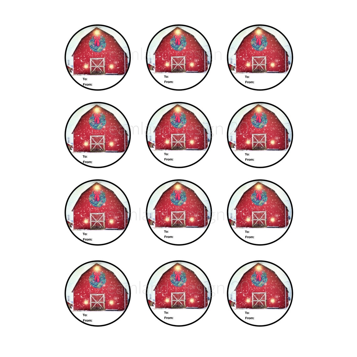 Printable Gift Tag Christmas Circle 2 Inch Stickers or Tags - Etsy