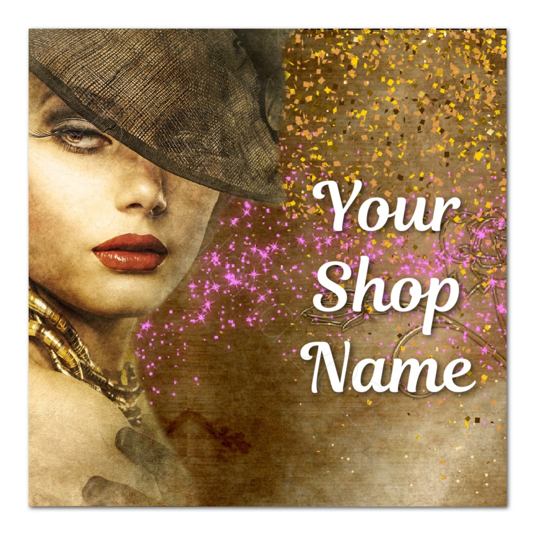 Sparkle Logo Design Etsy Shop Icon DIY Etsy Banner Cover Jewelry Blank ...