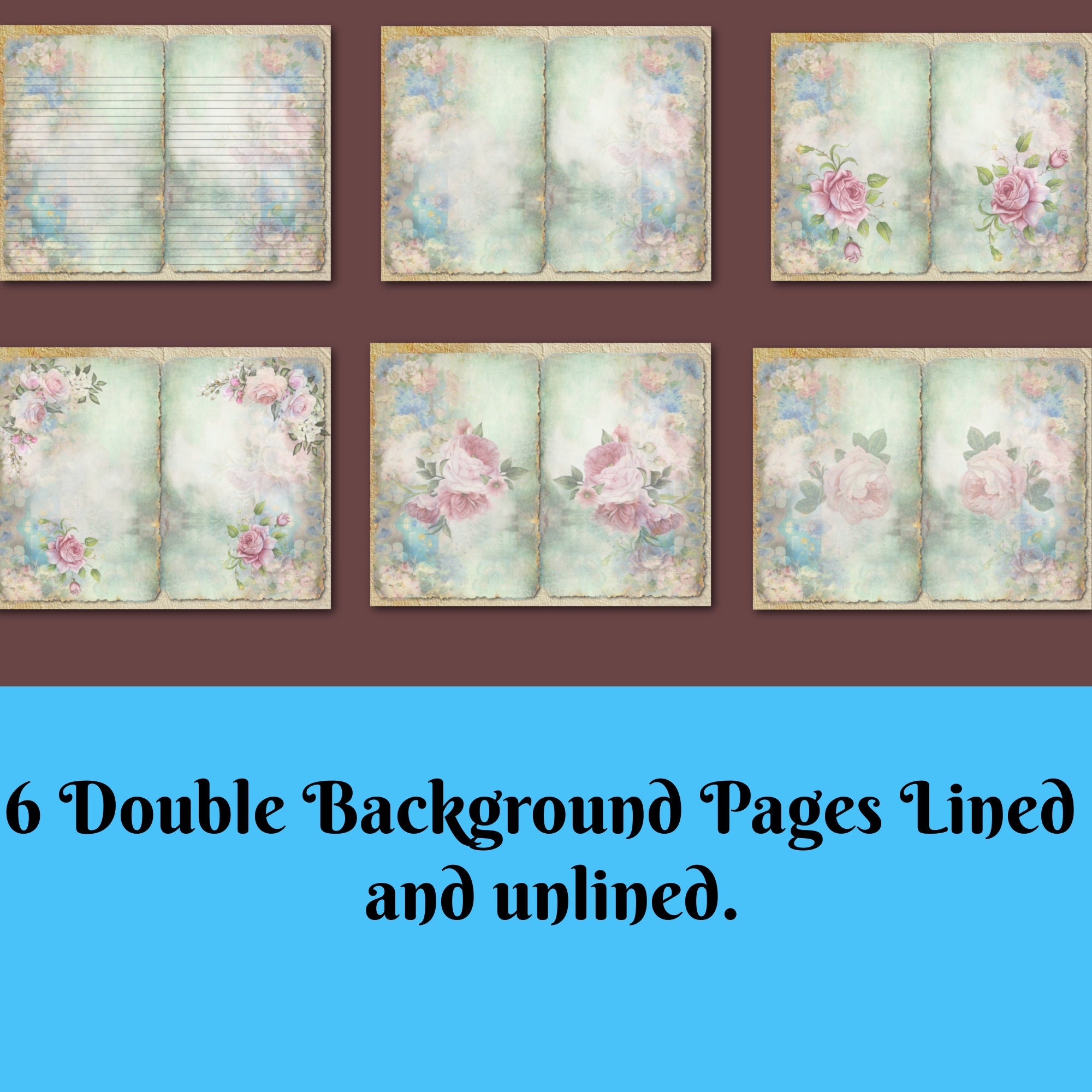 Journal Pages Jane Austen Printable Writers Roses Kit Vintage - Etsy