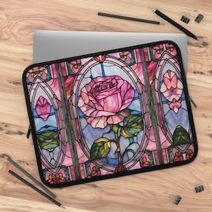 Pink Rose Laptop Case Dark Cottagecore Gothic Dark Academia Unique Retro Aesthetic Style Design 13 15 17 Inches Ipad Air Macbook