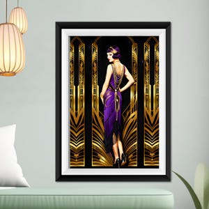 Zeigfeld Girl Wall Art Print Art Deco Poster Flapper Poster Gatsby Girl Art Print Poster Portrait 1920s Style Woman Wall Art Home Decor