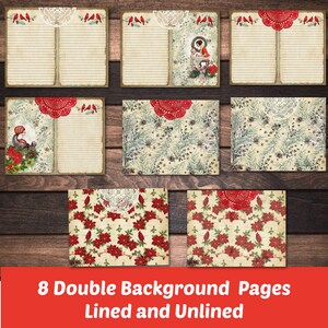 Retro Christmas Junk Journal Kit Shabby Lace Pages Vintage Printable ...