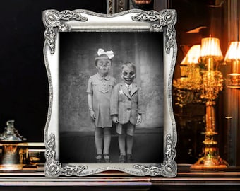 Gothic Victorian Children Photo Horror Art Poster Print Gothic Dark Academia Gothic Home Decor Creepy Kids Child Poster