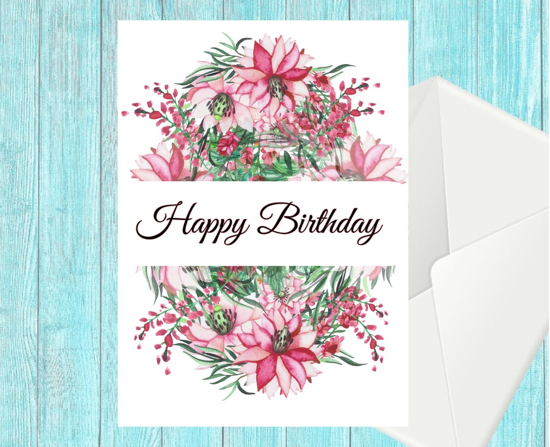 Happy Birthday Greeting Printable Card Instant Download - Etsy