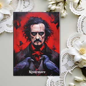 Raven Nevermore Hardcover Journal Edgar Allan Poe Witchy Notebook Personalized Gift for Writer Poems Dairy Custom Dark Academia